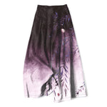 Buddha Stones Cotton Linen Moonlit Bamboo Pattern Women's Elastic Waist Wide Leg Pants With Pockets