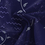 Buddha Stones Cotton Linen Botanical Wave Pattern Women's Elastic Waist Wide Leg Pants With Pockets