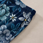 Buddha Stones Cotton Bohemian Floral Patchwork Pattern Men's Tapered Pants With Pockets