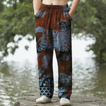 Buddha Stones Cotton Mandala Geometric Pattern Men's Tapered Pants With Pockets