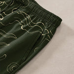Buddha Stones Cotton Flying Dragon Chasing The Sun Pattern Men's Tapered Pants With Pockets