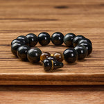 Buddha Stones Rainbow Obsidian Gourd Protection Vintage Chinese Bracelet