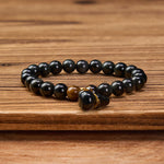 Buddha Stones Rainbow Obsidian Gourd Protection Vintage Chinese Bracelet
