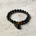 Buddha Stones Rainbow Obsidian Gourd Protection Vintage Chinese Bracelet