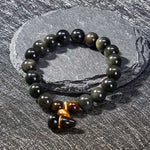 Buddha Stones Rainbow Obsidian Gourd Protection Vintage Chinese Bracelet