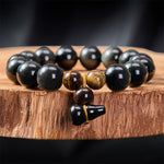 Buddha Stones Rainbow Obsidian Gourd Protection Vintage Chinese Bracelet