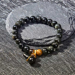 Buddha Stones Rainbow Obsidian Gourd Protection Vintage Chinese Bracelet