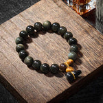Buddha Stones Rainbow Obsidian Gourd Protection Vintage Chinese Bracelet