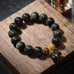 Buddha Stones Rainbow Obsidian Gourd Protection Vintage Chinese Bracelet