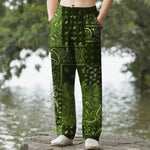 Buddha Stones Cotton Splicing Paisley Pattern Men's Tapered Pants With Pockets