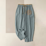 Buddha Stones Cotton Boho Sun Swirl Pattern Women's Elastic Waist Pants With Pockets