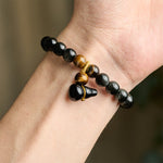 Buddha Stones Rainbow Obsidian Gourd Protection Vintage Chinese Bracelet