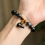 Buddha Stones Rainbow Obsidian Gourd Protection Vintage Chinese Bracelet