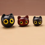 Buddha Stones Ebony Wood Red Sandalwood Lucky Cat Adjustable Balance Necklace