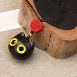 Buddha Stones Ebony Wood Red Sandalwood Lucky Cat Adjustable Balance Necklace