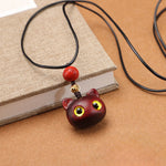 Buddha Stones Ebony Wood Red Sandalwood Lucky Cat Adjustable Balance Necklace