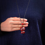 Buddha Stones Ebony Wood Red Sandalwood Cute Cat Calm Necklace