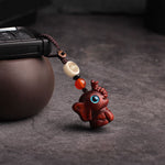 Buddha Stones Green Sandalwood Elephant STRENGTH Braided Keychains
