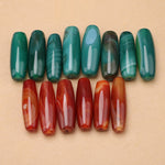 Buddha Stones Green Agate Red Agate Balance Braided Oval Pendant Necklace