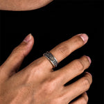 Buddha Stones Tibetan Copper Plated With Silver Yellow Jambhala Protection Adjustable Ring