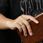 Buddha Stones Tibetan Copper Plated With Silver Yellow Jambhala Protection Adjustable Ring