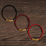 Buddha Stones Hand-Woven Red String Twisted Beads Protection Braided Adjustable Bracelet