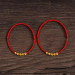 Buddha Stones Hand-Woven Red String Twisted Beads Protection Braided Adjustable Bracelet