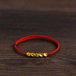 Buddha Stones Hand-Woven Red String Twisted Beads Protection Braided Adjustable Bracelet