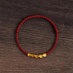 Buddha Stones Hand-Woven Red String Twisted Beads Protection Braided Adjustable Bracelet