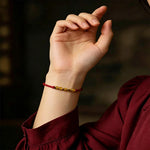 Buddha Stones Hand-Woven Red String Twisted Beads Protection Braided Adjustable Bracelet