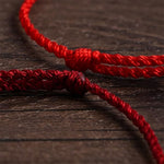 Buddha Stones Hand-Woven Red String Twisted Beads Protection Braided Adjustable Bracelet