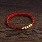 Buddha Stones Hand-Woven Red String Twisted Beads Protection Braided Adjustable Bracelet