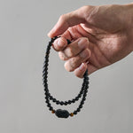 Buddha Stones PiXiu Rainbow Obsidian Black Obsidian Wealth Hand Carved Bead Bracelet