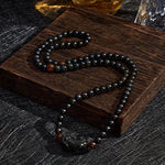 Buddha Stones PiXiu Rainbow Obsidian Black Obsidian Wealth Hand Carved Bead Bracelet