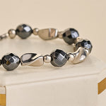 Buddha Stones Natural Hematite Titanium Steel Powerful Chain Bracelet