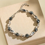 Buddha Stones Natural Hematite Titanium Steel Powerful Chain Bracelet