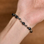 Buddha Stones Natural Hematite Titanium Steel Powerful Chain Bracelet