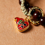 Buddha Stones Red Sandalwood Peace Buckle Protection Hand-Woven 108 Bead Mala