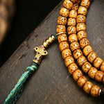 Buddha Stones Star Moon Bodhi Seed Fox Gourd Wisdom Tibetan Handmade 108 Bead Mala