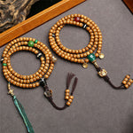 Buddha Stones Star Moon Bodhi Seed Fox Gourd Wisdom Tibetan Handmade 108 Bead Mala