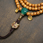 Buddha Stones Star Moon Bodhi Seed Fox Gourd Wisdom Tibetan Handmade 108 Bead Mala