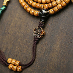 Buddha Stones Star Moon Bodhi Seed Fox Gourd Wisdom Tibetan Handmade 108 Bead Mala