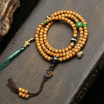 Buddha Stones Star Moon Bodhi Seed Fox Gourd Wisdom Tibetan Handmade 108 Bead Mala