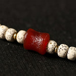 Buddha Stones Star Moon Bodhi Seed Dzi Bead Wisdom Hand-Woven Tibetan 108 Bead Mala