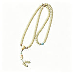 Buddha Stones White Bodhi Seed Bodhisattva Tara Hope Hand-Woven Ethnic 108 Bead Mala
