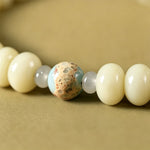 Buddha Stones White Bodhi Seed Bodhisattva Tara Hope Hand-Woven Ethnic 108 Bead Mala