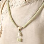Buddha Stones White Bodhi Seed Bodhisattva Tara Hope Hand-Woven Ethnic 108 Bead Mala