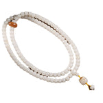 Buddha Stones White Bodhi Seed Cat Purity Hand-Polished Prayer Mala