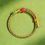 Buddha Stones Hand-Woven Five Color Cord Braided Strength Adjustable Bracelet