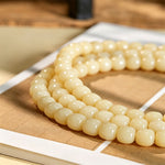 Buddha Stones Bodhi Root Lotus Pendant Purity 108 Bead Hand Polished Round Mala